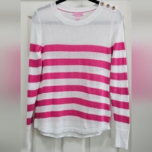 Lilly Pulitzer Pink and White Striped Sweater